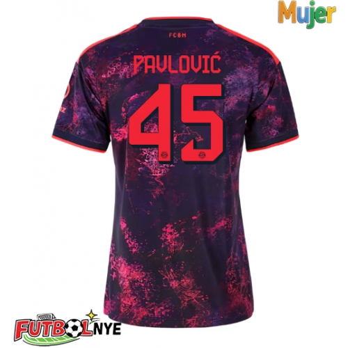 Camiseta Bayern Munich Aleksandar Pavlovic #45 Tercera Equipación para mujer 2026-27 manga corta